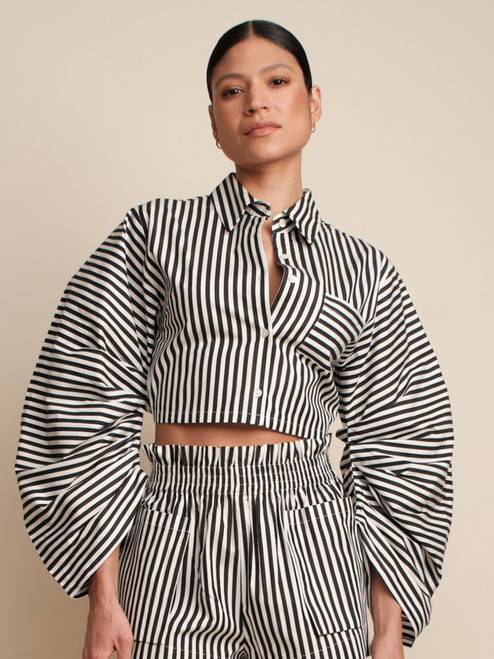 Raquel Top - Black & White Stripe
